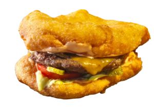 Lángos Cheeseburger