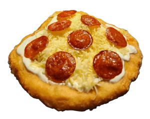 Lángos with Cheese + Peperoni
